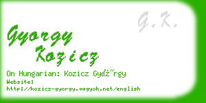 gyorgy kozicz business card